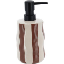 Dispenser stoneware MOCHA STRIPES 350ml/8,1x18,5cm - Plastona