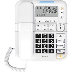 Alcatel TMAX 70 Ενσύρματο Τηλέφωνο με Ανοιχτή Ακρόαση για Ηλικιωμένους Λευκό
