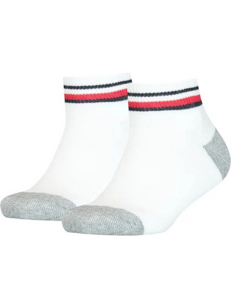 TOMMY HILFIGER TH Kids Iconic Sports Quarter Sock 2-Pack - White