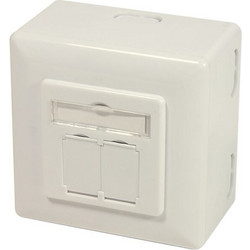 LOGILINK NP0006A CAT.6 WALL OUTLET, 2X RJ45 SHIELDED, WITH BACK BOX, PURE WHITE