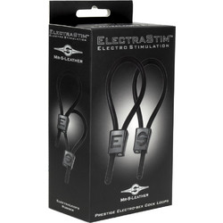 ElectraStim Prestige Adjustable Cock Ring Σετ Ρυθμιζόμενα Ελαστικά Δαχτυλίδια Πέους & Όρχεων Σιλικόνης Μαύρα Ασημί 2τμχ