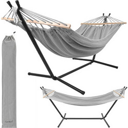 Αιώρα με Βάση Gardlov Διπλή 200 x 150 cm Γκρι με Μέγιστο Φορτίο 250 kg