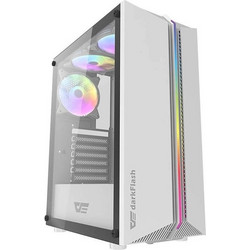 Darkflash DK151 White Midi Tower Κουτί Υπολογιστή RGB με Πλαϊνό Παράθυρο