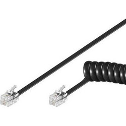 GOOBAY GOOBAY καλώδιο τηλεφώνου 50270, spiral, RJ10 4P4C, CCA, 2m, μαύρο