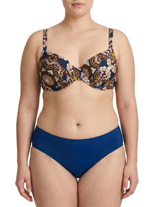 Plus size γυναικείο μαγιό bikini με μπανέλα και FlexFit Cups Ethnic μπλε