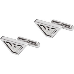 EMPORIO ARMANI Eagle Logo Ασημί Μανικετόκουμπα Από Ανοξείδωτο Ατσάλι EGS3129040
