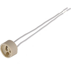 Ντουί λάμπας GΖ10/GU10 με καλώδια DX-100A, 250V 2A, κεραμικό, λευκό