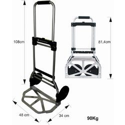 Καροτσι 2Ρ Αλουμινιου Σπαστο 90Kg +Τσαντα Κινας