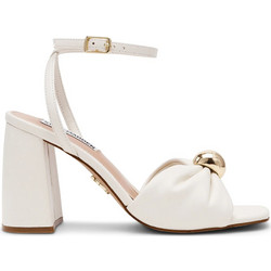 Steve Madden Γυναικεία Πέδιλα Δερμάτινα Λευκά με Χοντρό Ψηλό Τακούνι 11005242-03001-1PL
