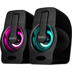 SVEN 255 Ηχεία Υπολογιστή 2.0 6W με RGB Φωτισμό Black
