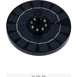 GloboStar(R) 71533 Ηλιακό Αυτόνομο Φωτοβολταϊκό Διακοσμητικό Συντριβάνι LED 3W με Μέγιστο Ύψος Νερού 30-60cm - 4 Διαφορετικά Μπέκ Ψεκασμού Αδιάβροχο IP68 Πολύχρωμο RGB Φ18 x Υ8cm