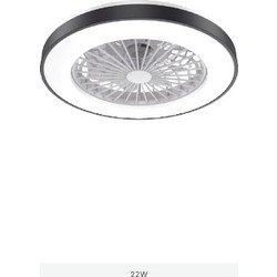 Aca FANOKBL20G Ανεμιστήρας Οροφής 50cm 22W με Φως Τηλεχειριστήριο & WiFi Μαύρος
