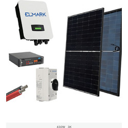 HYBR. SOLAR SYSTEM 1P/3KW 430W PANELS WITH BATT