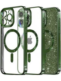 Techsuit Luxury Glitter MagSafe Θήκη Back Cover Deep Green (iPhone 15 Pro Max)