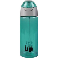 Back Me UP Tritan Παιδικό Μπουκάλι Πλαστικό BPA Free με Καλαμάκι Πετρόλ 600ml