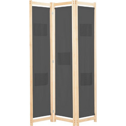 vidaXL Διαχωριστικό Δωματίου με 3 Πάνελ Γκρι 120x170x4cm Υφασμάτινο 1 τεμ