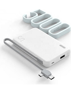 Ezra Mini PB01 Power Bank 5000mAh με 2 Θύρες USB-A White