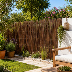 Ξύλινος Φράχτης Κήπου Καφέ 140x120cm Διακοσμητικός για Αυλή, Κήπο & Μπαλκόνι