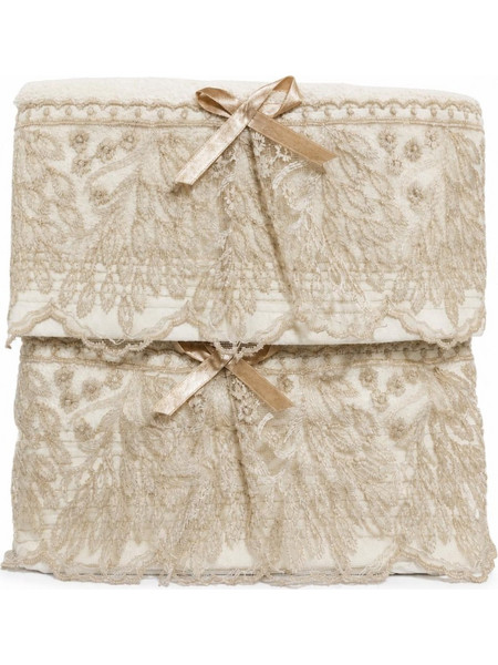 Σετ Πετσέτες 2 Τεμαχίων Cosmin Lace White+Beige