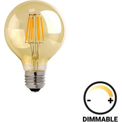Λαμπτήρας LED G80 Bulb pakoworld dimmable 8W E27 amber