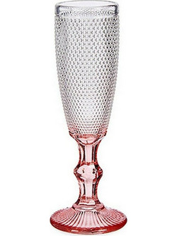 Ποτήρι για σαμπάνια Vivalto PR05720ZD/BHA6 PINK Ροζ Διαφανές Γυαλί 180 ml (x6)
