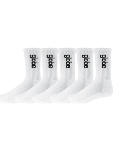 Globe O.G Vert Logo Hi Crew Ανδρικές Κάλτσες Λευκές 5Pack GB72639-006