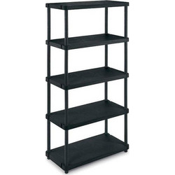 Πλαστική Ραφιέρα QBlack 4080S/4 με 5 Ράφια 80x40x173,4cm Μαύρο
