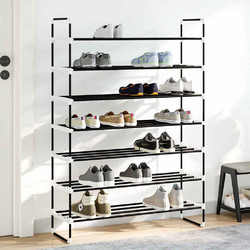 vidaXL Παπουτσοθήκη Μεταλλική Μαύρη Μ91xΠ29xΥ133cm 245627