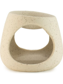 Round Pebble Ceramic Oil Burner White Ancient Wisdom