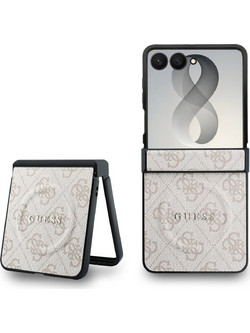 Guess 4G Leather Classic MagSafe Θήκη Pink (Samsung Galaxy Z Flip 8)