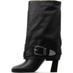ANYA 01 COMBO A LEATHER HIGH HEEL BOOTS WOMEN ASH