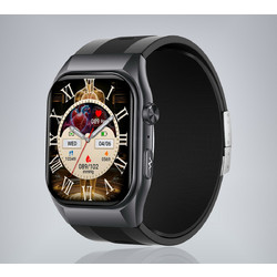 Smartwatch GS500 - Μαύρη κάσα / Μαύρο λουρί σιλικόνης