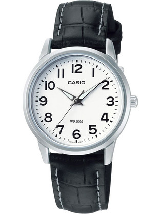 Casio Γυναικείο Ρολόι με Μαύρο Δερμάτινο Λουράκι LTP-1303PL-7BVEF