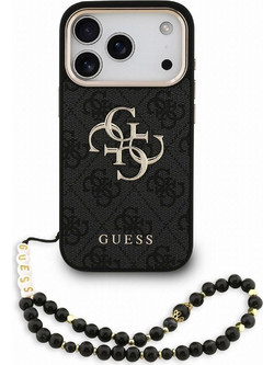 Guess PU 4G Metal Logo Strap Case Θήκη iPhone 18 Pro Black (GUHCP18LP4GMGSCK)