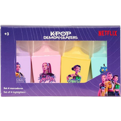 Σετ υπογραμμιστές 4 τμχ Kpop Demon Hunters Stationery highlighter set