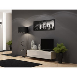 Cama Meble Έπιπλο Τηλεόρασης Sonoma/White Gloss Μ140xΠ40xΥ30cm Vigo 140