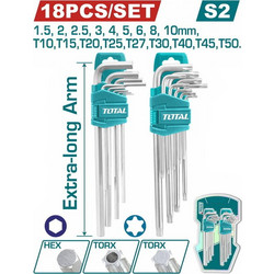 TOTAL - ΣΕΤ ΑΛΛΕΝ + TORX 18ΤΕΜ