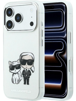 Karl Lagerfeld Smooth Karl & Choupette Bodies Sketch MagSafe Θήκη iPhone 17 Pro / 18 Pro Beige KLHMP18L6PWKCIDE