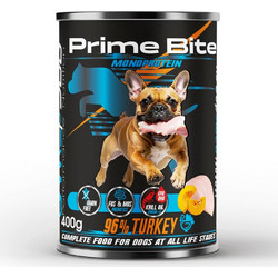 PRIME BITE Monoprotein Turkey with pumpkin - wet dog food - 400g