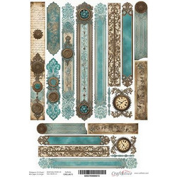 Craftistico Ριζόχαρτο Decoupage 30x40cm Λαμπάδας Vintage Ρολόγια