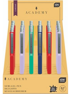 ACADEMY ΣΤΥΛΟ ΜΕ ΚΟΥΜΠΙ ΚΑΙ ΜΕΤΑΛΛΙΚΗ ΛΑΒΗ CHROME ΔΙΑΦΟΡΑ ΧΡΩΜΑΤΑ