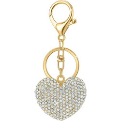 So Charm Μπρελόκ Καρδιά Bijou de Sac με Λαμπερούς Κρυστάλλους Swarovski, Χρυσό B4366-DORE