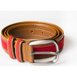 Robin Men's Leather Belt 558 - Red/Tan