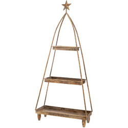 Δίσκος τριώροφος χρυσός μεταλλικός 39x15x86cm Iliadis 88961