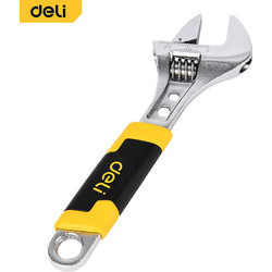 DELI ADJUSTABLE WRENCH 8'-200MM YELLOW/BLACK