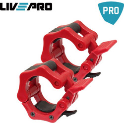 Live Pro Β-8061 Κολάρα Ασφαλείας για Αλτήρες / Μπάρες Σετ 2τμχ Ολυμπιακού Τύπου Φ50mm Κόκκινα