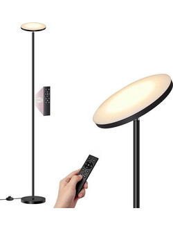 Vasagle LED Φωτιστικό Δαπέδου Υ176xΜ25cm με Θερμό Λευκό Φως 2800lm Μαύρο LFL018BD02 ref10309264
