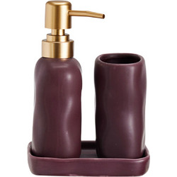 Σετ Μπάνιου Stoneware 3 Τεμαχίων Aubergine 7428U MRShome