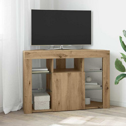 Γωνιακός LED Τηλεοπτικός Κάμπινγκ 100x40x68εκ. Artisan Oak 889794