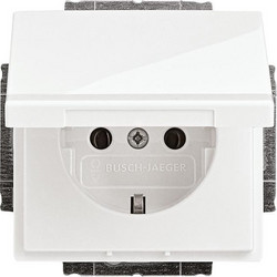Busch-Jaeger BJ 20 EUK-84 Εντοιχιζόμενη Πρίζα (Schuko) με Καπάκι, future linear studio λευκό